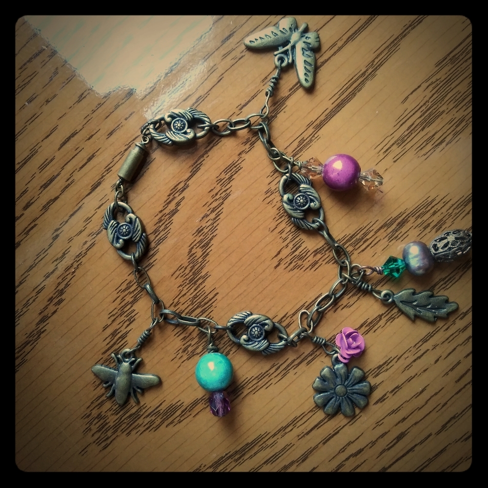 Handmade "Secret Butterfly garden" Charmlet